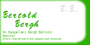 bertold bergh business card